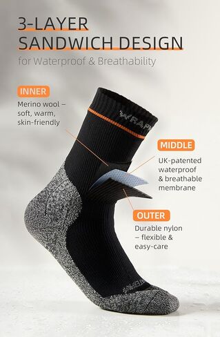 Waterproof Socks for Men & Women Extra Thick Merino Wool – Warm Winter Thermal Outdoor Hiking & Skiing Socks in Saudi Arabia