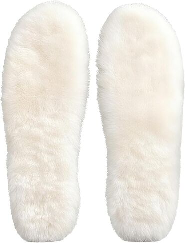 Ronsan Sheepskin Insoles for Women and Men - Winter Warm Wool Insoles for Cold Weather Furry Fleece Replacement Inserts for Shoes Snow Boot Slipper Work Boot Sneakers, Beige White US 8 / EU39 in Saudi Arabia