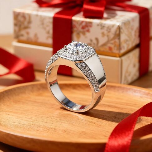 1pc Luxury Elegant Men's Ring Fashionable Unique Gifts for Daily Wear and Dating Stylish Accessory for Men in Saudi Arabia