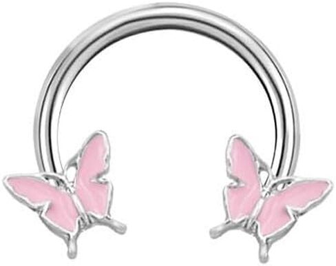 16G Horseshoe Septum Rings F136 Titanium CZ Flower Paw Butterfly Nose Septum Rings Septum Jewelry Dainty Daith Helix Tragus Cartilage Earrings Body Piercing Jewelry 10mm in Saudi Arabia