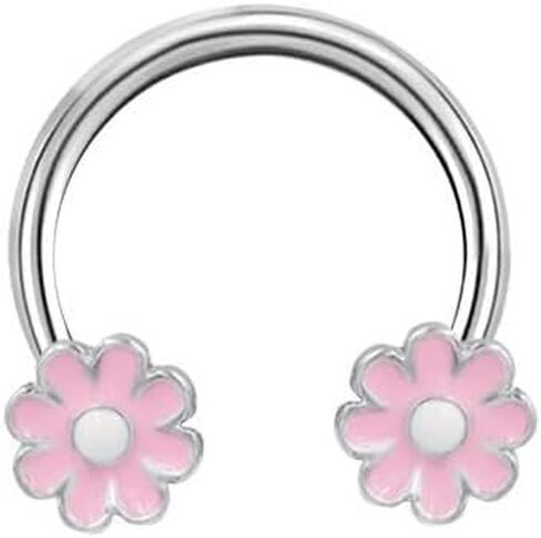 16G Horseshoe Septum Rings F136 Titanium CZ Flower Paw Butterfly Nose Septum Rings Septum Jewelry Dainty Daith Helix Tragus Cartilage Earrings Body Piercing Jewelry 10mm in Saudi Arabia