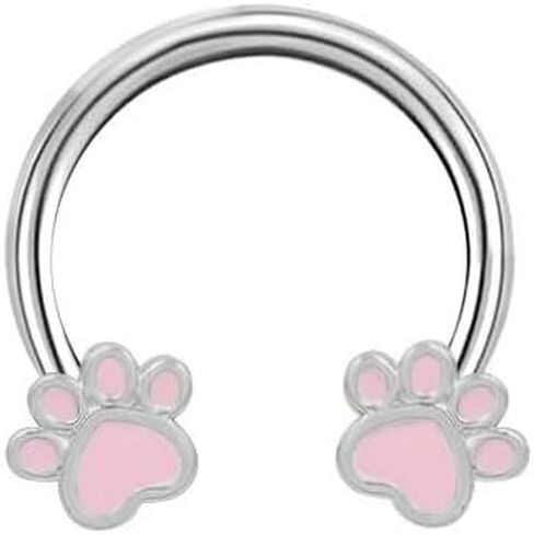 16G Horseshoe Septum Rings F136 Titanium CZ Flower Paw Butterfly Nose Septum Rings Septum Jewelry Dainty Daith Helix Tragus Cartilage Earrings Body Piercing Jewelry 10mm in Saudi Arabia
