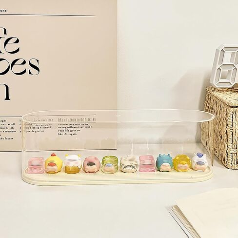 Clear Acrylic Display Case 12.4x3.5x3.9 Inch with Base Rectangular Dustproof Showcase for Collectibles in Saudi Arabia