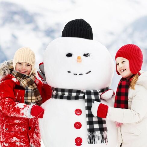 12 Pcs Kids Hat Gloves Scarf Set Winter Girls Boys Toddler Unisex Warm Lined Fleece Knitted Set with Ear Flap Beanies Scarves Non Slip Gloves for 5-10 Years Boys Girls Gift Cold Weather in Saudi Arabia