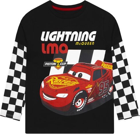 Disney Pixar Cars Lightning McQueen Shirt, Lightning McQueen Boys Shirts, Boys Long Sleeve Shirt in Saudi Arabia