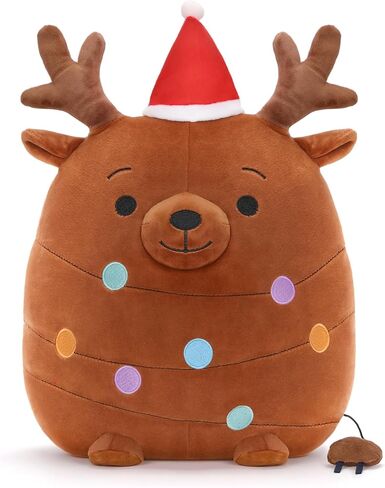 FunisFun Christmas Plush Pillow, Holiday Xmas Plush Stuffed Animal, Perfect for Secret Santa Gag Gift (Reindeer) in Saudi Arabia