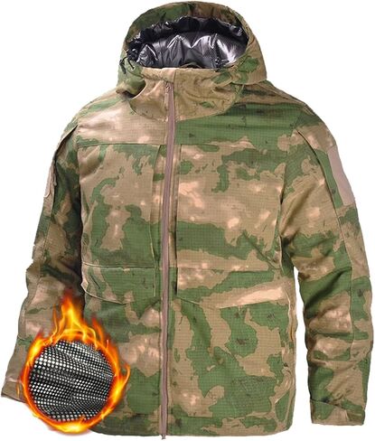 HARGLESMAN Heat Reflective Tactical Jacket for Men Winter Outdoor Camouflage Insulated Windbreaker Military Style Jacket in Saudi Arabia