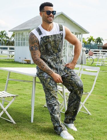Bindefon Camo Overalls for Men Bib Coveralls Camouflage Printed Jumpsuits Work Pants Hunting Clothes in Saudi Arabia