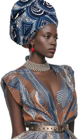 African Head Wraps- Gele Head Wraps for Women,shawl，with Bold Wax Print Patterns，For Natural Hair Protection in Saudi Arabia
