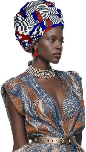 African Head Wraps- Gele Head Wraps for Women,shawl，with Bold Wax Print Patterns，For Natural Hair Protection in Saudi Arabia