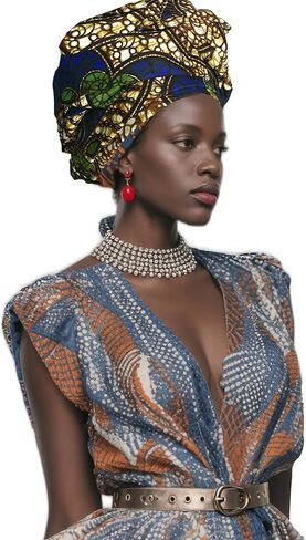 African Head Wraps- Gele Head Wraps for Women,shawl，with Bold Wax Print Patterns，For Natural Hair Protection in Saudi Arabia