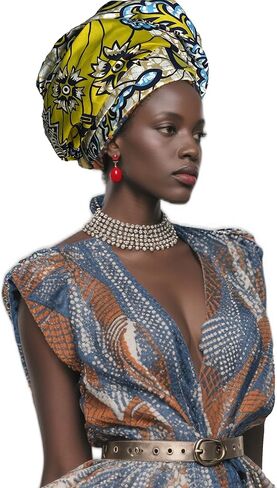 African Head Wraps- Gele Head Wraps for Women,shawl，with Bold Wax Print Patterns，For Natural Hair Protection in Saudi Arabia