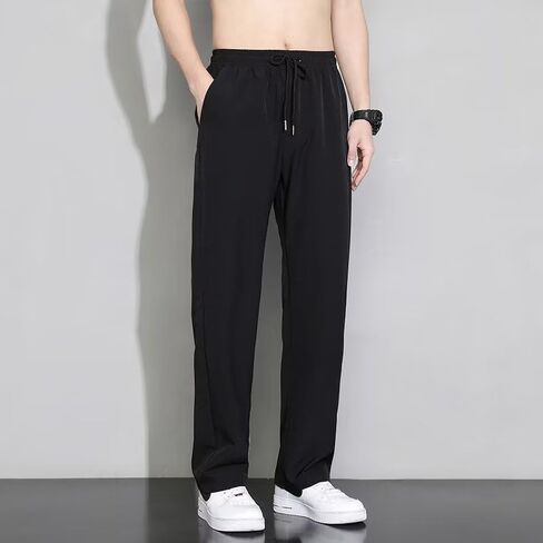 Men’s Casual Loose-Fit Pants - Breathable Lightweight Pants - Drawstring Waist Trousers in Saudi Arabia