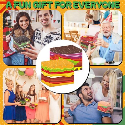 12 Pairs Funny Socks for Men Novelty Hamburger Food Socks with 12 Pcs Burger Boxes for Christmas Birthday Gifts in Saudi Arabia