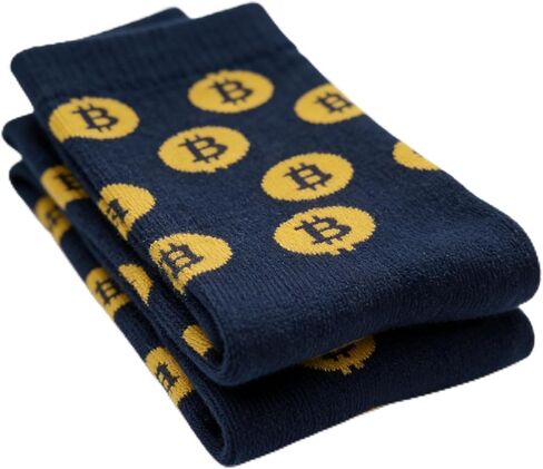 Men's Bitcoin Socks – Crypto BTC Novelty Crew Socks, Funny Cotton Sock for Men, Cryptocurrency Gift Idea in Saudi Arabia