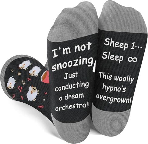 Funny Sleeping Socks, Dad Christmas Stocking Stuffers - Novelty Gift with "I'm Not Asleep" Saying in Saudi Arabia