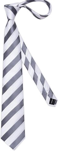 Mens Striped Tie and Pocket Square Set Silk Necktie Handkerchief Cufflinks Tie Clip Business Formal in Saudi Arabia