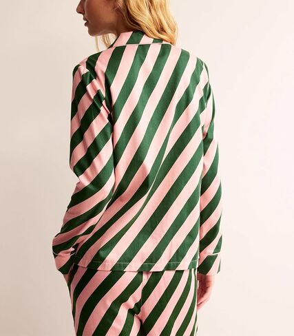 Women Striped Satin Pajama Set Y2k Silk Pajamas Button Down Shirts High Waist Pants 2 Piece Lounge Sets Pjs in Saudi Arabia