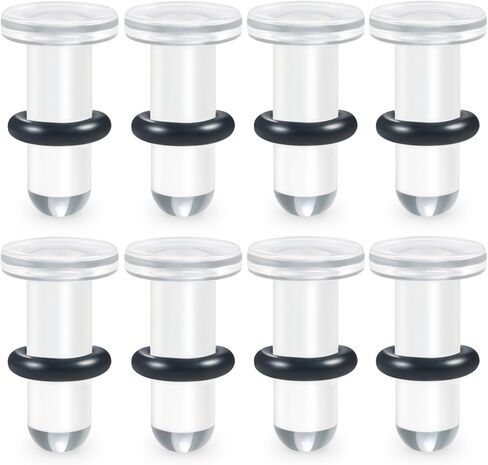 Yaalozei 14G-00G Solid Acrylic Single Flare Gauges Stretching Kit Plugs for Ears Clear Black Tops Gauges with O-Rings Gauge Stretching Kit Ear Expander Body Piercing Jewelry for Women Men in Saudi Arabia