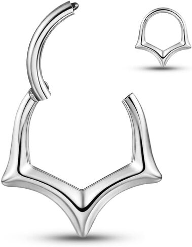 16G/8mm Nose Ring, ASTM F136 Titanium Septum Rings Helix Cartilage Clicker Hoop Earrings Silver Gold in Saudi Arabia