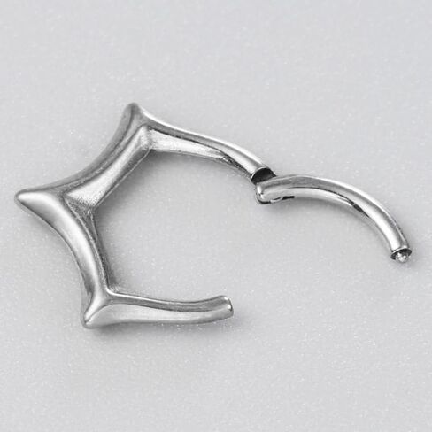 16G/8mm Nose Ring, ASTM F136 Titanium Septum Rings Helix Cartilage Clicker Hoop Earrings Silver Gold in Saudi Arabia