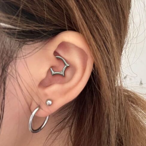 16G/8mm Nose Ring, ASTM F136 Titanium Septum Rings Helix Cartilage Clicker Hoop Earrings Silver Gold in Saudi Arabia