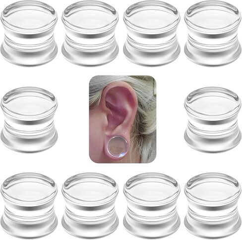 Yaalozei 6G-30MM Solid Acyrylic Gauges for Ear Saddle Plugs Gauges Tunnel Expanders Stretcher Double Flared Flesh Piercings Body Jewelry Set for Women Men in Saudi Arabia