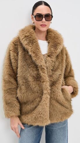 Z SUPPLY Women's Logan Faux Fur Coat in Saudi Arabia