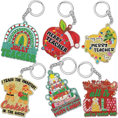 Zomiboo 6 Pcs Teacher Keychain Bulk Teacher Appreciation Gifts Bulk Teacher Keychains for Women Colorful Cute Silicone Keychains for Teacher Accessories Thank You Teacher Gifts in Saudi Arabia