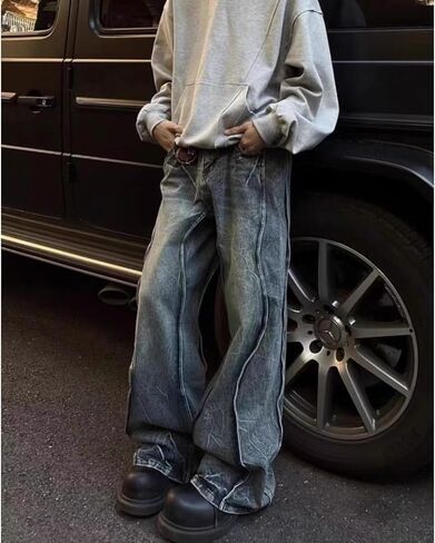 Baggy Jeans for Women Men Straight Leg Denim Jeans Y2k Hip Hop Pants High Waisted Jeans Grunge Clothes in Saudi Arabia