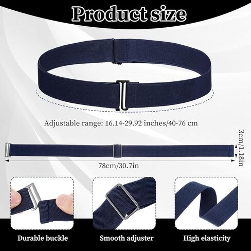 Sibba No Show Stretch Belt for Women 3 PCS Invisible Elastic Waist Belts with Flat Buckle Adjustable Stretchy Belt Women Stretch Waist Tightener Fashion Classic Strap Belts for Jeans Pants Dresses in Saudi Arabia