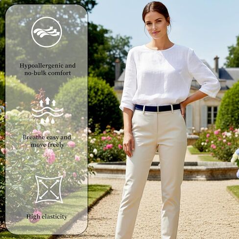 Sibba No Show Stretch Belt for Women 3 PCS Invisible Elastic Waist Belts with Flat Buckle Adjustable Stretchy Belt Women Stretch Waist Tightener Fashion Classic Strap Belts for Jeans Pants Dresses in Saudi Arabia
