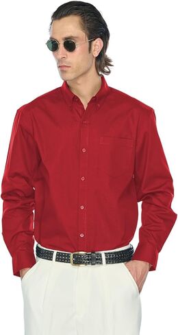 JustBlanks Men’s Dress Shirt Long Sleeve Poplin Button Down Shirts with Pocket Dress Shirt for Mens in Saudi Arabia
