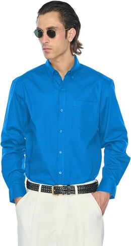 JustBlanks Men’s Dress Shirt Long Sleeve Poplin Button Down Shirts with Pocket Dress Shirt for Mens in Saudi Arabia