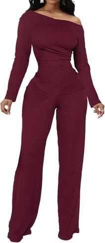 ملابس SeNight النسائية الكاجوال المكونة من قطعتين، بدلة رياضية مثيرة بأكمام طويلة للركض، أطقم سراويل طويلة مع جيوب in Kuwait