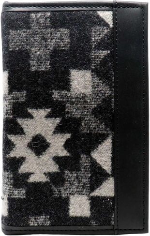 Pendleton Blue Ridge Large Bifold Wallet, Black Wool-Leather, RFID Protected, Southwestern Style, 7x4.5 Inches in Saudi Arabia