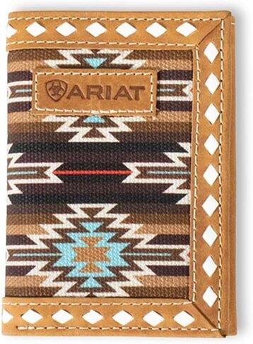 محفظة ARIAT Trifold Southwest Diamond من الدانتيل، بني in Kuwait