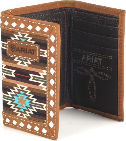 محفظة ARIAT Trifold Southwest Diamond من الدانتيل، بني in Kuwait
