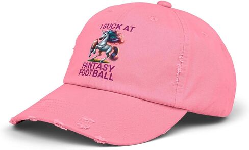 Distressed Baseball Cap – I Suck at Fantasy Football Hat Unicorn Graphic – Loser Hat, Funny Cap, Draft Parties, Football Fans in Saudi Arabia