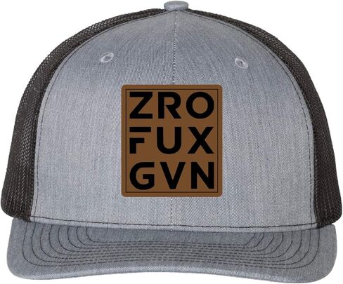 Zero Fucks Given Hat - Richardson Leatherette Dad Cap, Funny Adjustable Baseball Hat for Adults, Cap Daddy, Heather Grey Black in Saudi Arabia