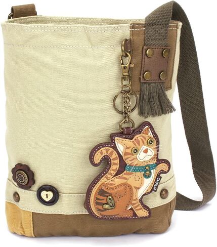 CHALA Patch Cross-Body Women Handbag, Sand Canvas Messenger Bag in Saudi Arabia