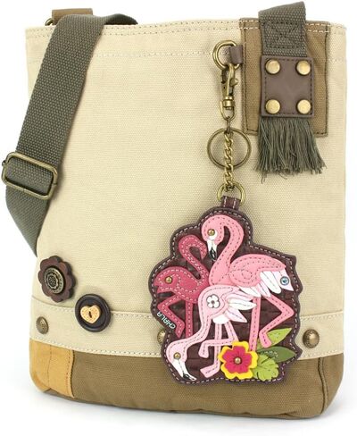 CHALA Patch Cross-Body Women Handbag, Sand Canvas Messenger Bag in Saudi Arabia