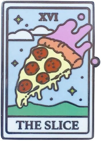 بطاقة The Slice Pizza Funny Fortune Tarot مقاس 1.2 بوصة دبوس من المينا in Kuwait