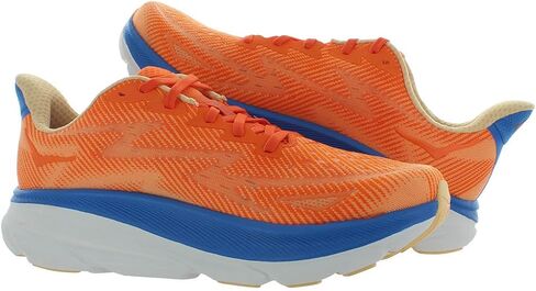 HOKA Clifton 9 Mens Shoes Size 10, Color: Vibrant Orange/Impala in Saudi Arabia