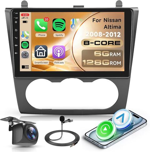 2+64G Android Car Stereo for Nissan Altima Teana 2008-2012 with Wireless Carplay Android Auto Car Radio, 9’’ Touchscreen Head Unit with Bluetooth GPS WiFi Mirror Link FM/RDS EQ Backup Camera SWC in Saudi Arabia