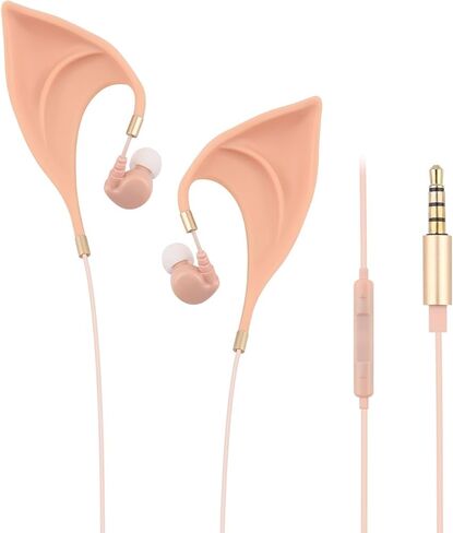 URIZONS Elf USB C in-Ear Headphones for Children – Elegant Design of Elf Ears Type c Earbuds with Wire Ultra Soft Adorable Earphones Cosplay Spirit Costume for Huawei/Samsung/iPhone 15/16 in Kuwait