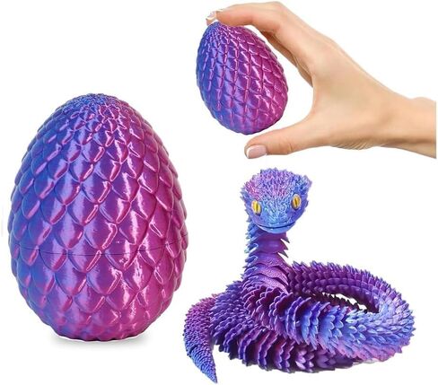 3D Printed Luminous Purple Dragon in Egg Full Articulated Crystal Dragon with Egg Home Office Decor Executive Desk in Saudi Arabia