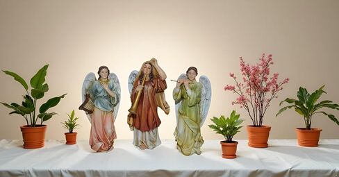 5" Angel Playing Musical Instruments Nativity Figures Christmas Decor Village Accessories Set of 3 in Saudi Arabia