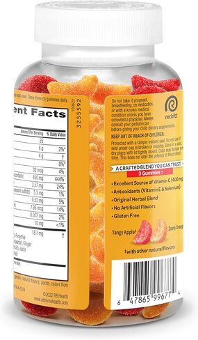 Airborne 400mg Vitamin C Gummies for Adults & Children, Immune Essentials Daily Immune Support Supplement with Powerful Antioxidants Vitamins C & E Plus Selenium - 132 Gummies, Orchard Fruit Flavor in Saudi Arabia