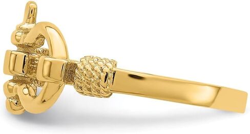 Sonia Jewels Real 14k Yellow Gold Shackle Rope Edge Ring Band (Size 7) in Saudi Arabia